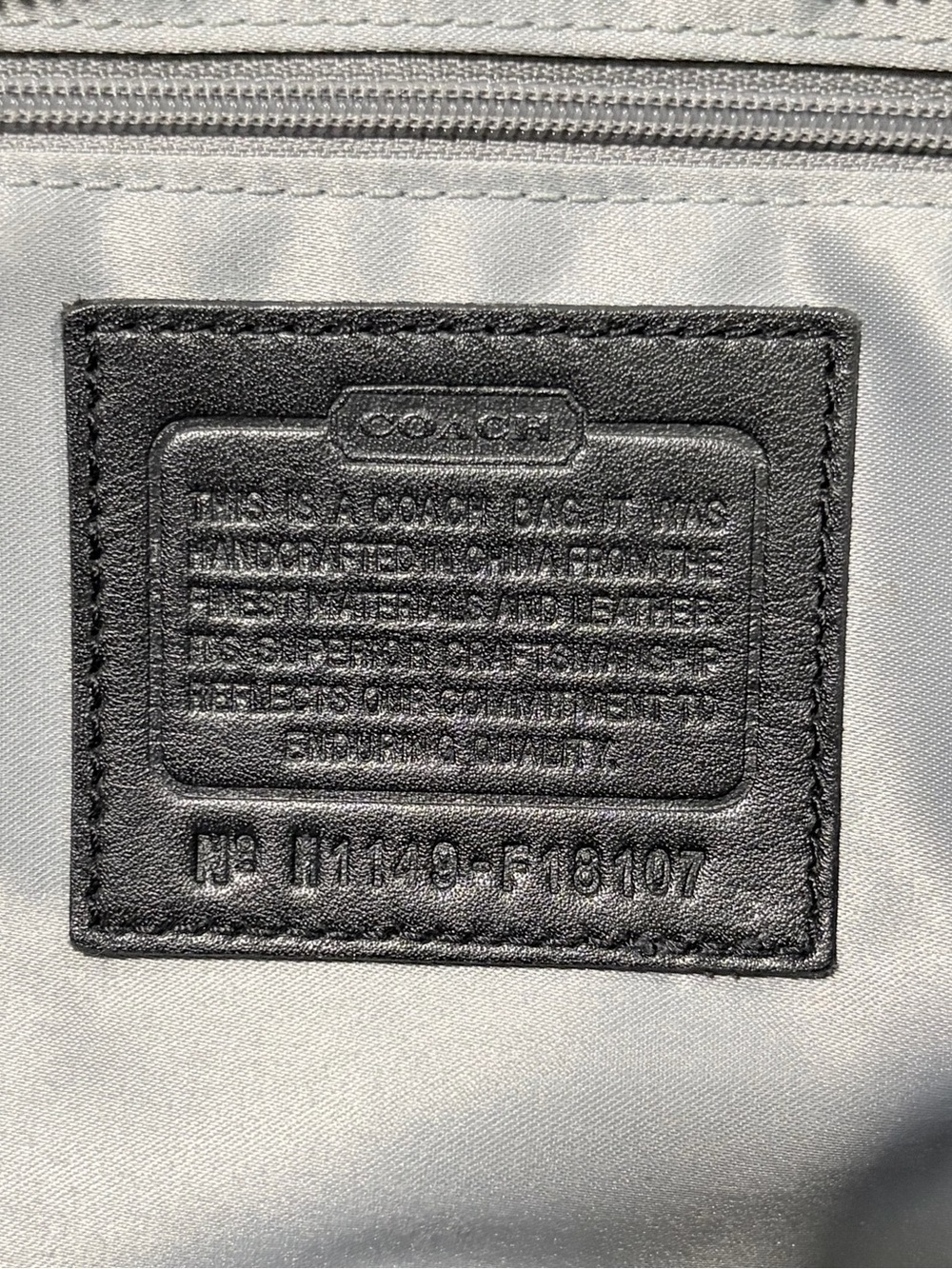 Coach Gallery Black & Silver Signature Tote EUC - Picture 8 of 10